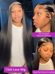 Brazilian Bone Straight HD Lace Front Wig – 250% Density (40–42")