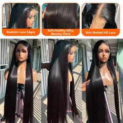 Bone Straight HD Lace Front Human Hair Wig
