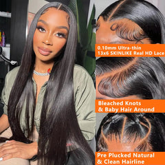 Bone Straight HD Lace Front Human Hair Wig