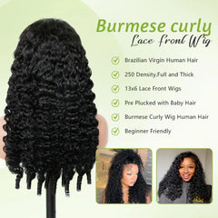 Rosslyn Burmese Curly Hair Wig 13X4 13X6