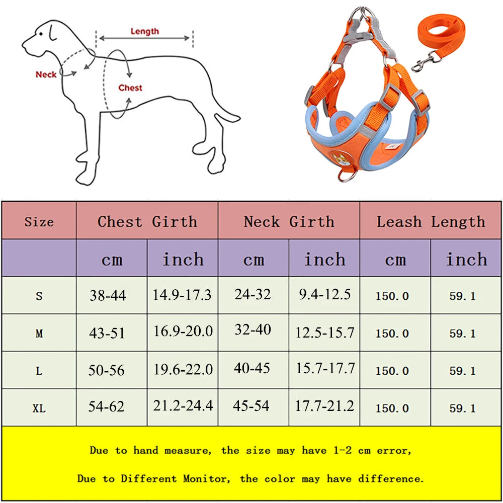 No Pull Pet Reflective Harness and Leash Set