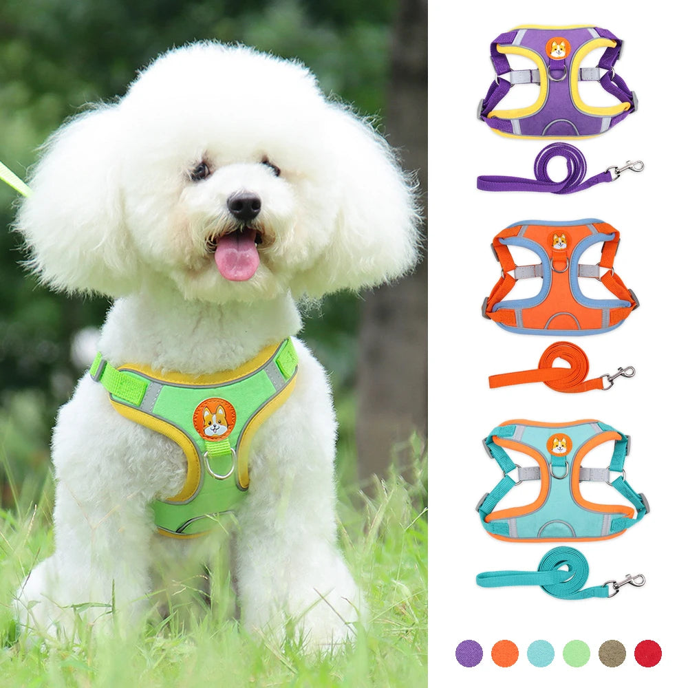 No Pull Pet Reflective Harness and Leash Set